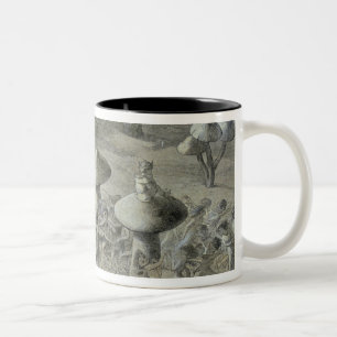 Caneca De Café Em Dois Tons Uma dança Elfin em a noite, ilustração de 'em F