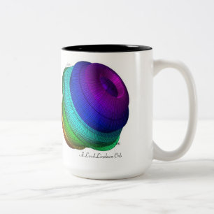 Caneca De Café Em Dois Tons Uma esfera alta do linóleo