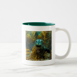 Caneca De Café Em Dois Tons Uma floresta curiosa Santa Barbara da alga do