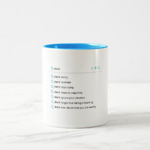 Caneca De Café Em Dois Tons Uma imagem calorosa com a frase "Não se preocupe"