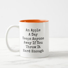 Caneca De Café Em Dois Tons Uma Maçã Por Dia Engraçado Sarcástico