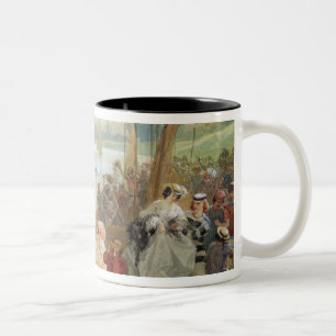 Caneca De Café Em Dois Tons Uma regata em Asnieres durante o segundo império