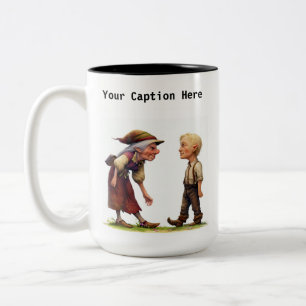 Caneca De Café Em Dois Tons Uma Renderização 3D de um Elfo Zangado Gritando