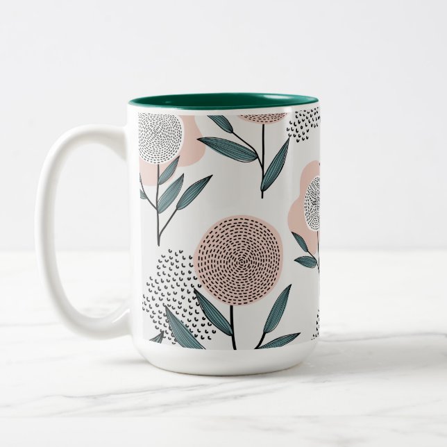 Caneca De Café Em Dois Tons Uma rosa (Esquerda)