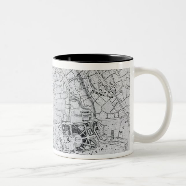 Caneca De Café Em Dois Tons Uma seção de uma folha da avaliação (Direita)