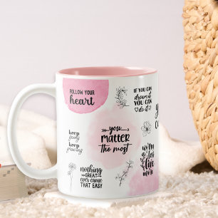 Caneca De Café Em Dois Tons Uma Taça de Positividade, Afirmações Mug