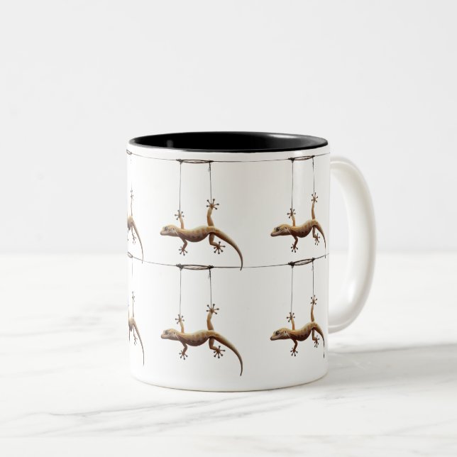 Caneca De Café Em Dois Tons Uma Taça para o Lizard Enchido em Todos (Frente Esquerda)
