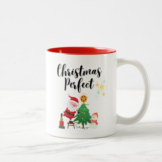 Caneca De Café Em Dois Tons Uma tarte perfeita de Natal (Direita)