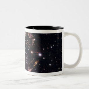 Caneca De Café Em Dois Tons Uma vista detalhada no esfarrapado permanece