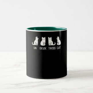 Caneca De Café Em Dois Tons un deux trois cat
