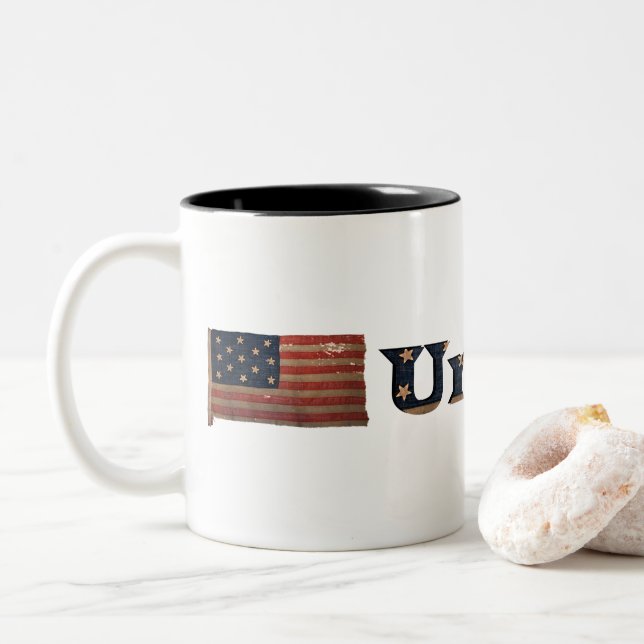 Caneca De Café Em Dois Tons União da Guerra Civil 🇺 🇸 ✨ Incrível Presente Mi (Com Donut)