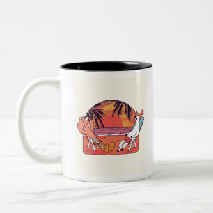 Caneca De Café Em Dois Tons Unicorn Flamingo Beach
