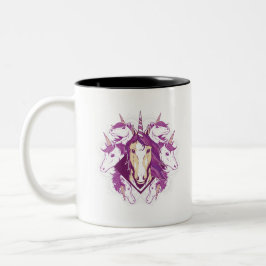 Caneca De Café Em Dois Tons Unicorn mandala