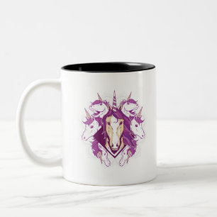 Caneca De Café Em Dois Tons Unicorn mandala
