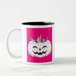 Caneca De Café Em Dois Tons Unicorn Pumpkin