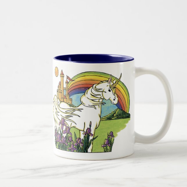 Caneca De Café Em Dois Tons Unicórnio do conto de fadas (Direita)