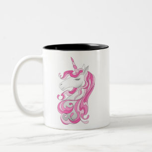 Caneca De Café Em Dois Tons Unicórnio Rosa