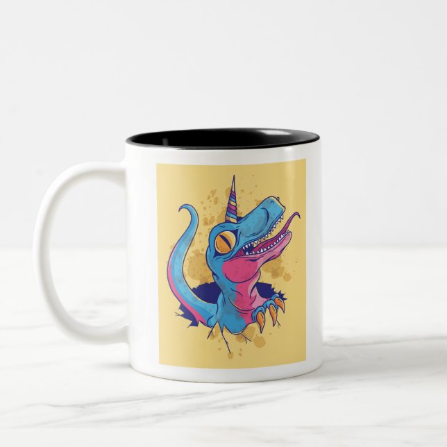 Caneca De Café Em Dois Tons Unicornisauro (Esquerda)