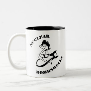 Caneca De Café Em Dois Tons Unidade nuclear da retenção da cafeína das