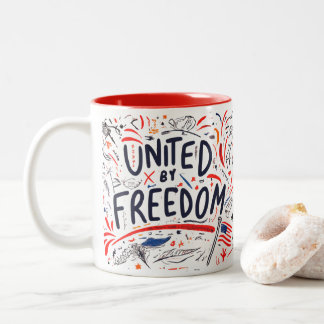Caneca De Café Em Dois Tons Unidos pela Liberdade