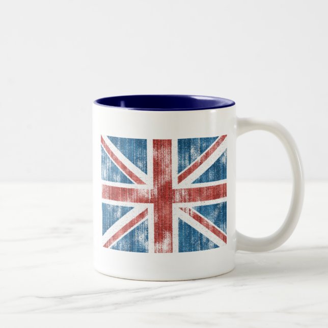 Caneca De Café Em Dois Tons Union Jack vestido (Direita)