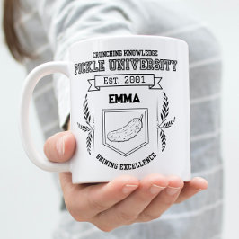Caneca De Café Em Dois Tons Universidade de Picles Personalizada - Pickles Eng