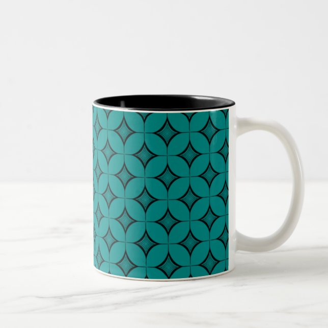 Caneca De Café Em Dois Tons Uptown Retro Mug, Teal (Direita)