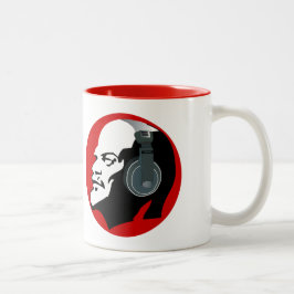 CANECA DE CAFÉ EM DOIS TONS URBAN RED E WHITE LENIN COM FONES DE OUVIDO DJ