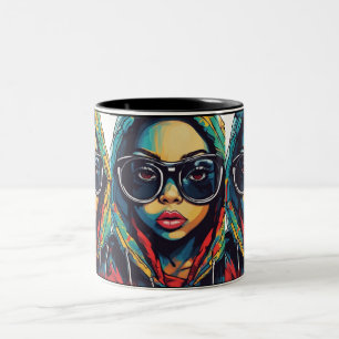 Caneca De Café Em Dois Tons Urbana, Colorida, Vibrante, Café Mug