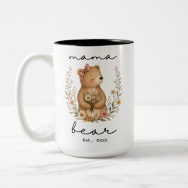 Caneca De Café Em Dois Tons Ursa Mãe para o Dia das Mães Aniversário da Mamãe