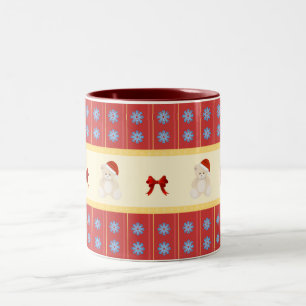 Caneca De Café Em Dois Tons Ursinho de Natal