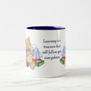 Caneca De Café Em Dois Tons Ursinho dos Dias Escolares