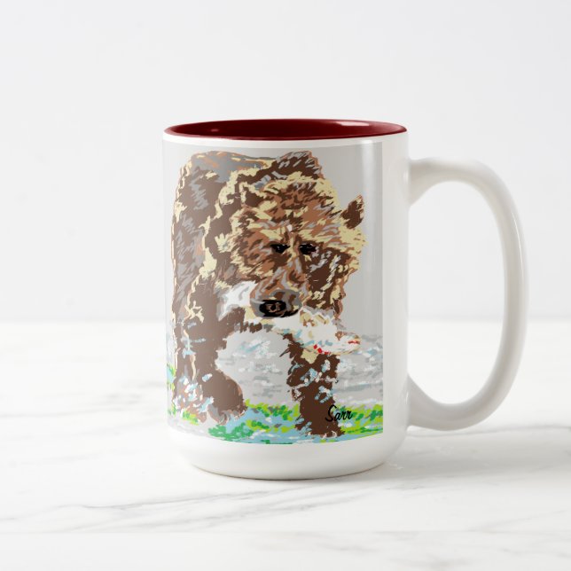 Caneca De Café Em Dois Tons Urso Cinza/Agulheira (Direita)