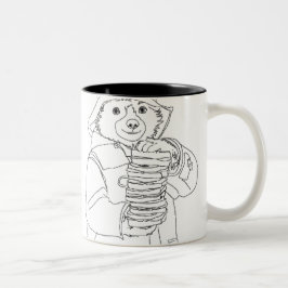 Caneca De Café Em Dois Tons Urso com Sanduíches