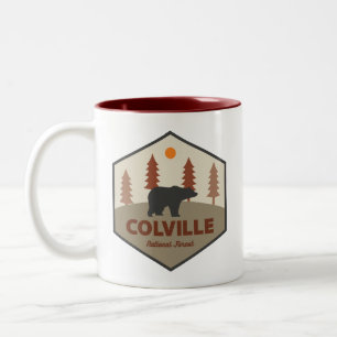 Caneca De Café Em Dois Tons Urso da Floresta Nacional de Colville