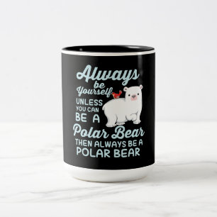 Caneca De Café Em Dois Tons Urso De Gelo Bonito Um Urso Polar Para Trás