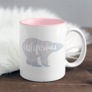 Caneca De Café Em Dois Tons Urso de inverno da Califórnia