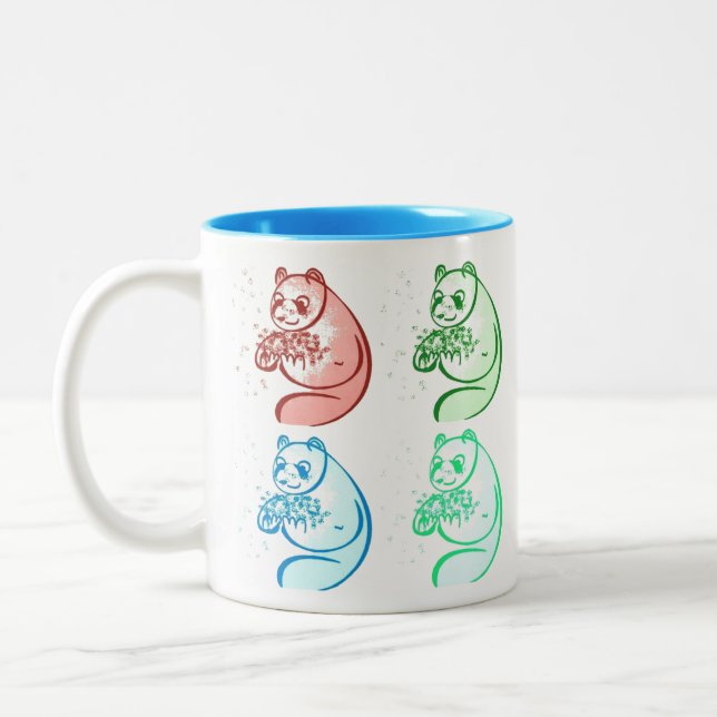 Caneca De Café Em Dois Tons Urso de Panda Pop (Esquerda)