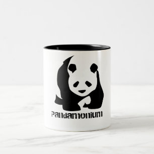 Caneca De Café Em Dois Tons Urso de panda preto e branco engraçado Pandamoniu
