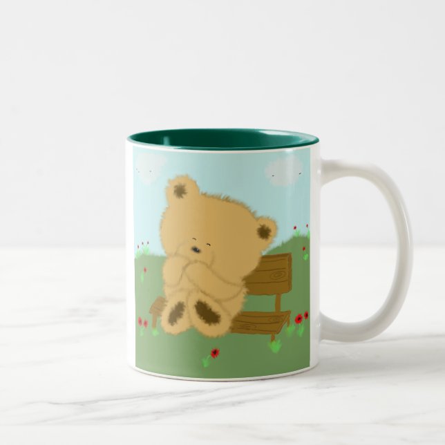 Caneca De Café Em Dois Tons Urso de Papoila (Direita)
