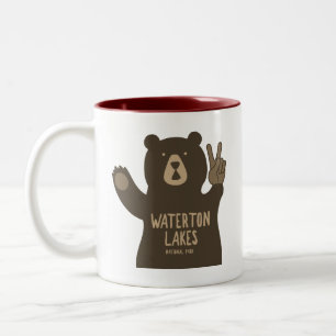 Caneca De Café Em Dois Tons Urso de Paz do Parque Nacional dos Lagos Waterton