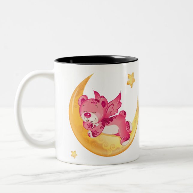 Caneca De Café Em Dois Tons Urso De Teddy Na Lua (Esquerda)