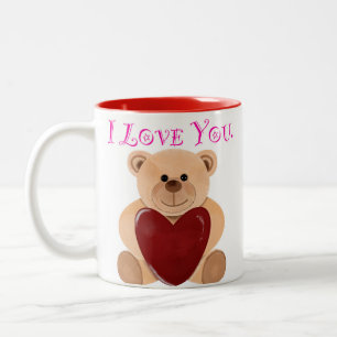 Caneca De Café Em Dois Tons Urso do Amor.