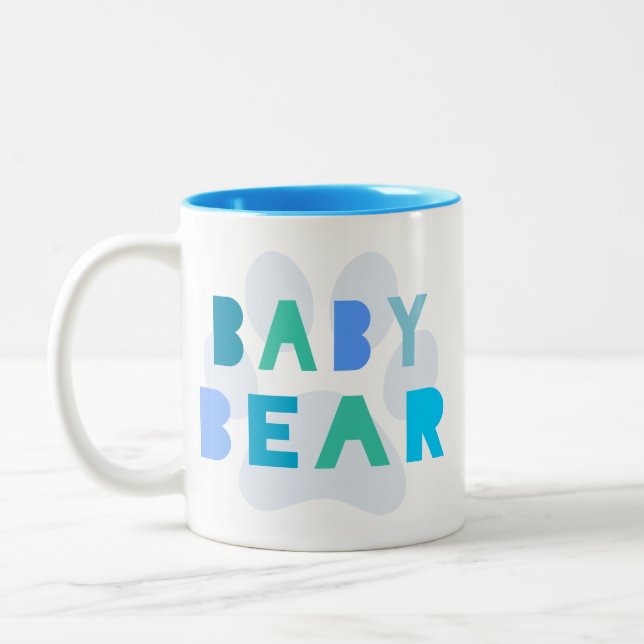Caneca De Café Em Dois Tons Urso do bebê - azul (Esquerda)