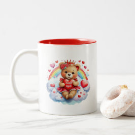Caneca De Café Em Dois Tons Urso do Dia dos Namorados