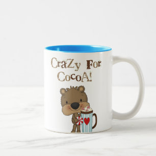 Caneca De Café Em Dois Tons Urso do menino louco para o feriado do cacau