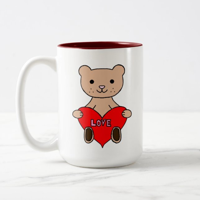 Caneca De Café Em Dois Tons Urso fofo (Esquerda)