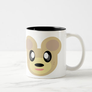 CANECA DE CAFÉ EM DOIS TONS URSO KAWAII MEL DOCE FOFO
