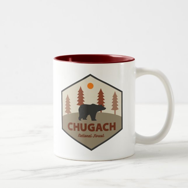 Caneca De Café Em Dois Tons Urso Nacional do Alasca Chugach (Direita)