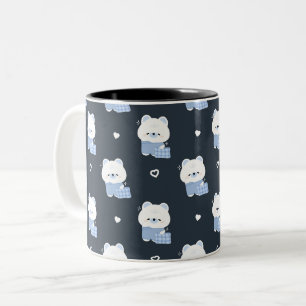 Caneca De Café Em Dois Tons Urso Polar Bonito Sonolento